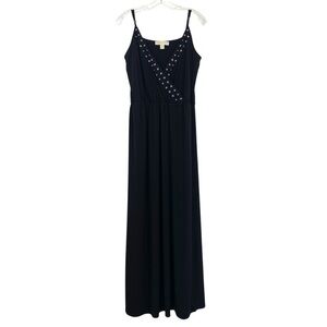 Michael Kors Grommet Embellished Black Maxi Dress